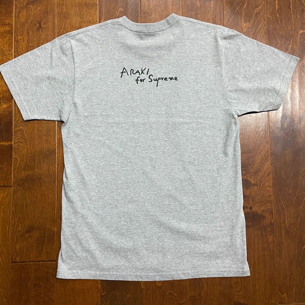 Supreme x Araki Rose Cotton Blend Short Sleeve Collab T-Shirt Grey Mens Large - Picture 6 of 10